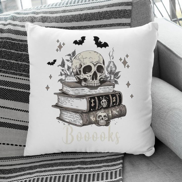 Boo Skeleton Skull Books Halloween Women School Teacher Kid Premium Pillowcase