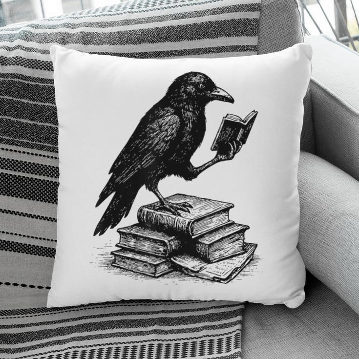 Book Raven Vintage Dark Academia Literature Reading Pillowcase