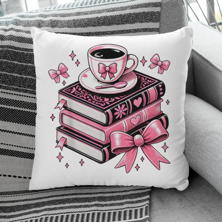 All Booked For Valentine's Teacher Coquette Bow Coffee Book Pillowcase
