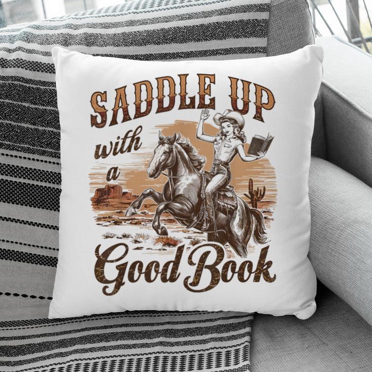 Bookish Retro Western Cowgirl Texas Book Lover Novel Reader Pillowcase