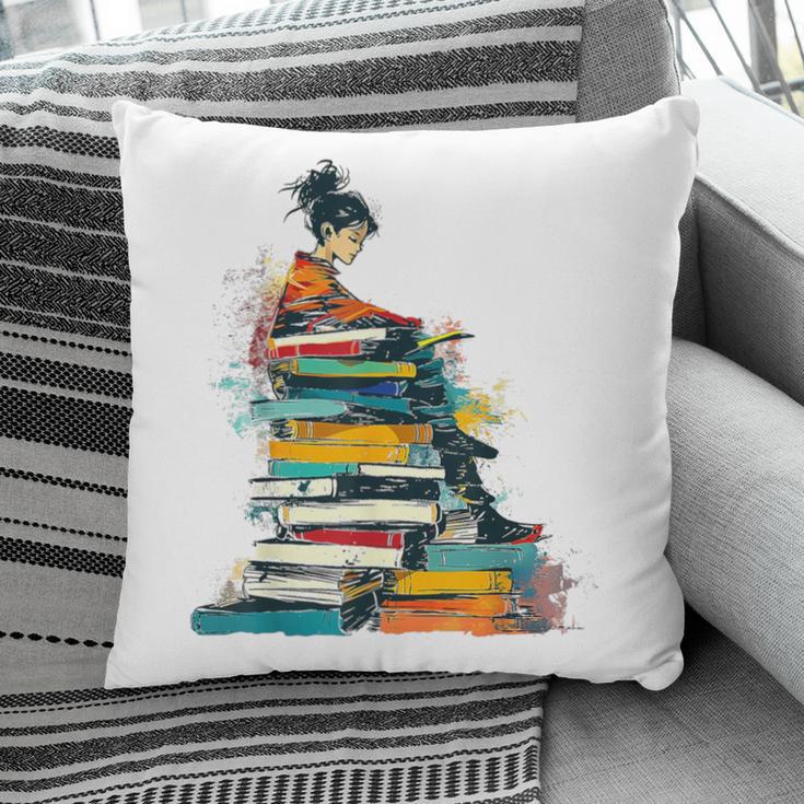 Books Abstract Artist Women Art Painting Books Pillowcase
