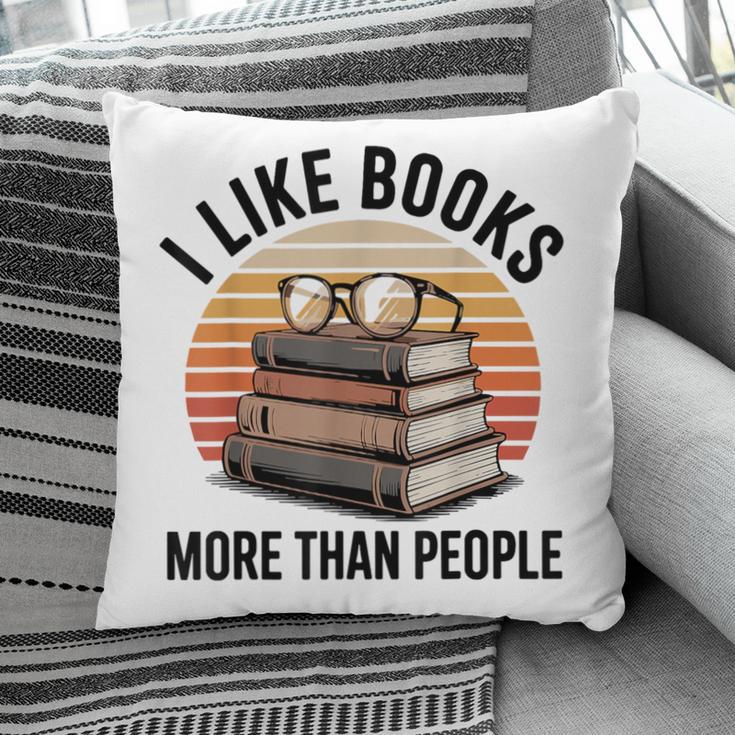 I Like Books More Than People Glasses Pillowcase