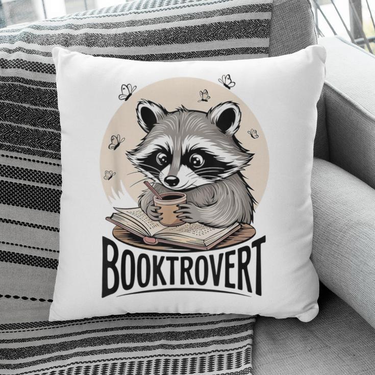Booktrovert Raccoon Reading And Coffee For Book Lover Pillowcase