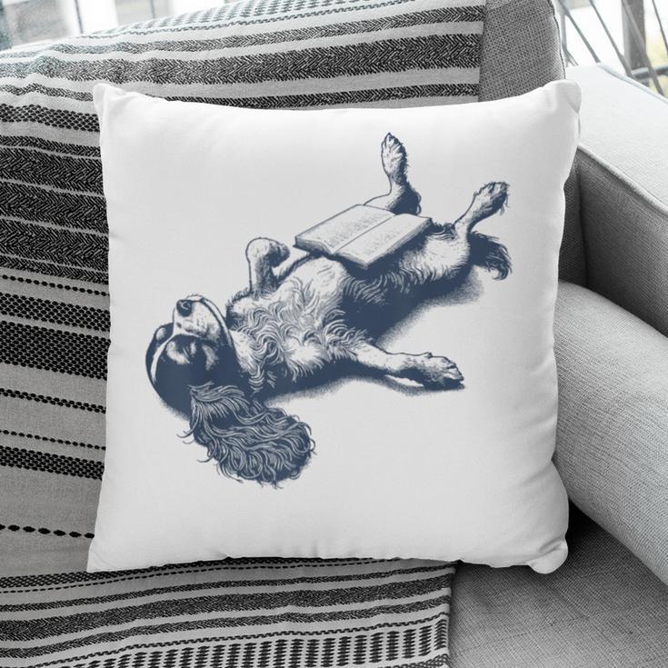 Cavalier King Charles Spaniel Book Nap Vintage Dog Mom Dad Pillowcase