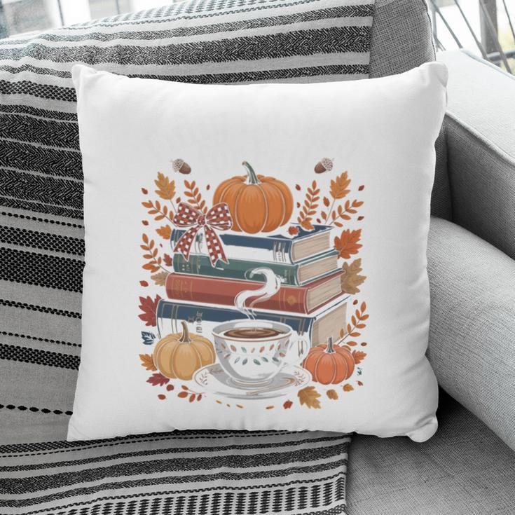 Cozy Autumn Books Fully Booked For Fall Books Pumpkin Pillowcase