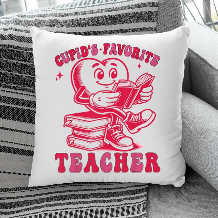 Cupid's Favorite Teacher Valentines Day Heart Book Lover Pillowcase