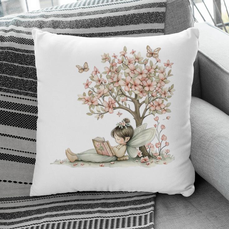 Cute Fairy Reading Fairycore Aesthetic Book Lover Pillowcase