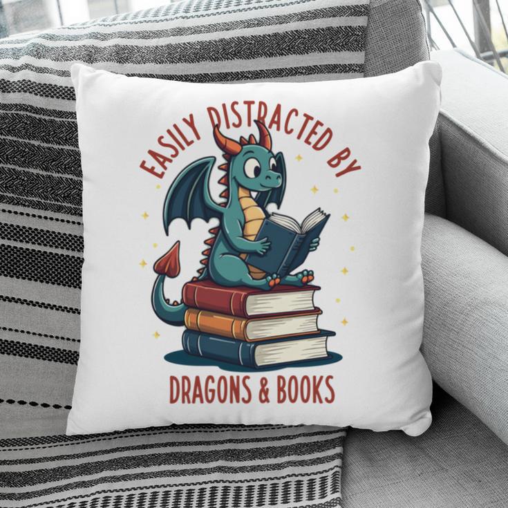 Dark Romance Romantasy Easily Distracted By Dragons & Books Pillowcase