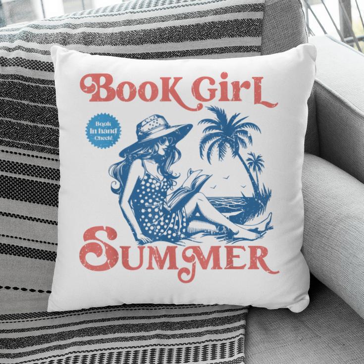 Girl Reading Book Summer Beach Vacation For Book Lover Pillowcase