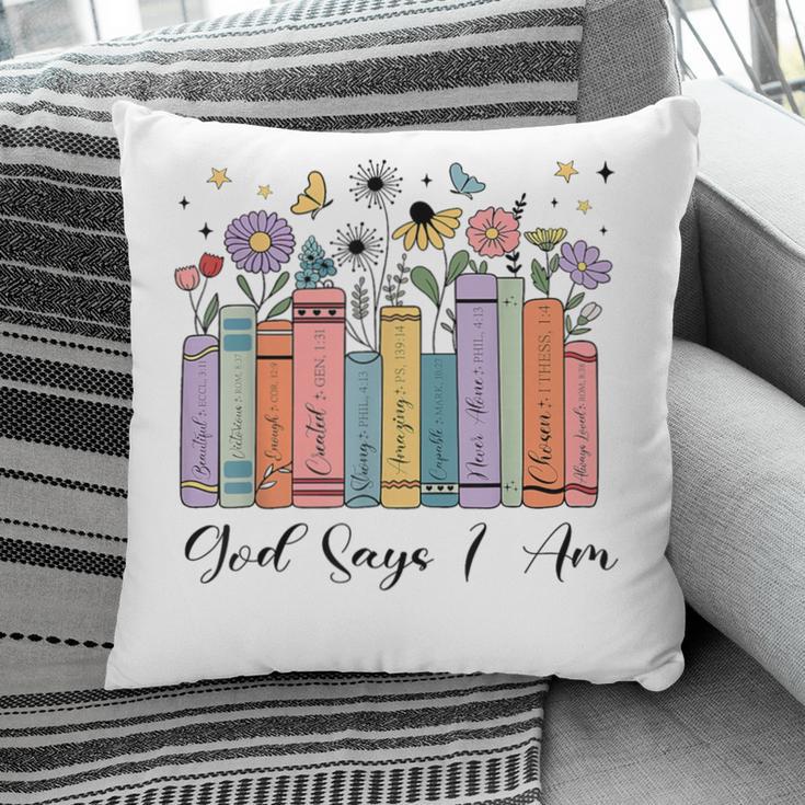God Says I Am Floral Book Cute Christian Girl Teen Religious Pillowcase