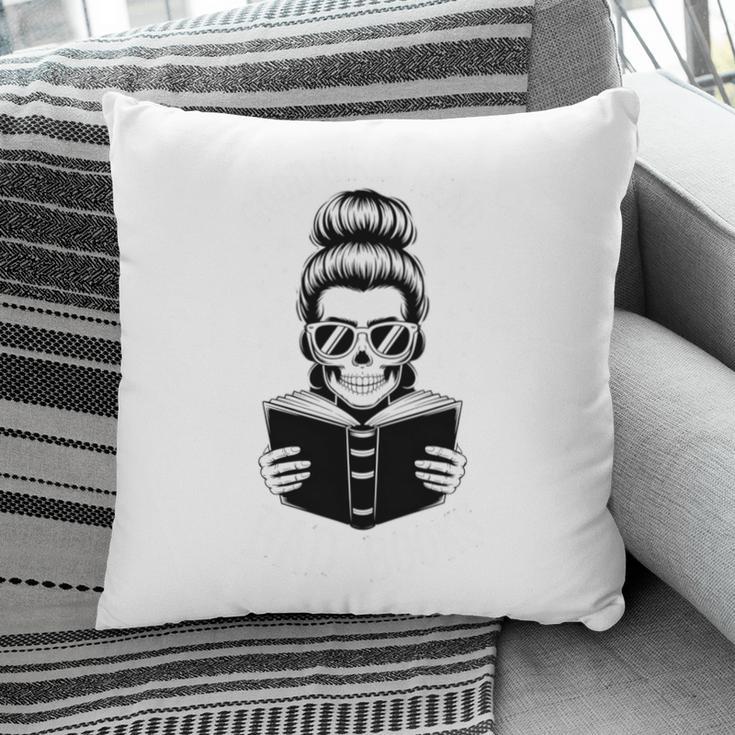 Good Girls Read Bad Books Skeleton Pillowcase