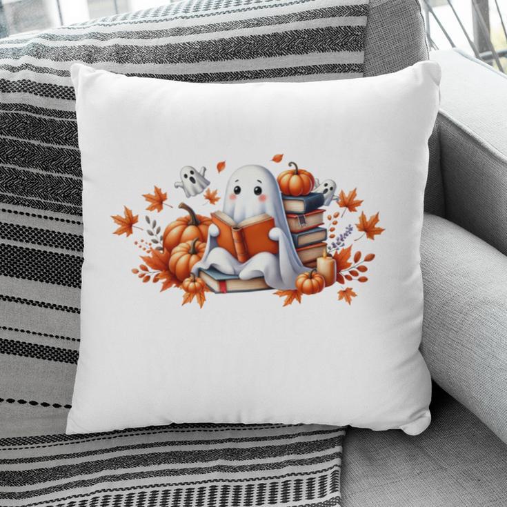 Halloween Book Lover Ghost Witch Books & Pumpkins Pillowcase