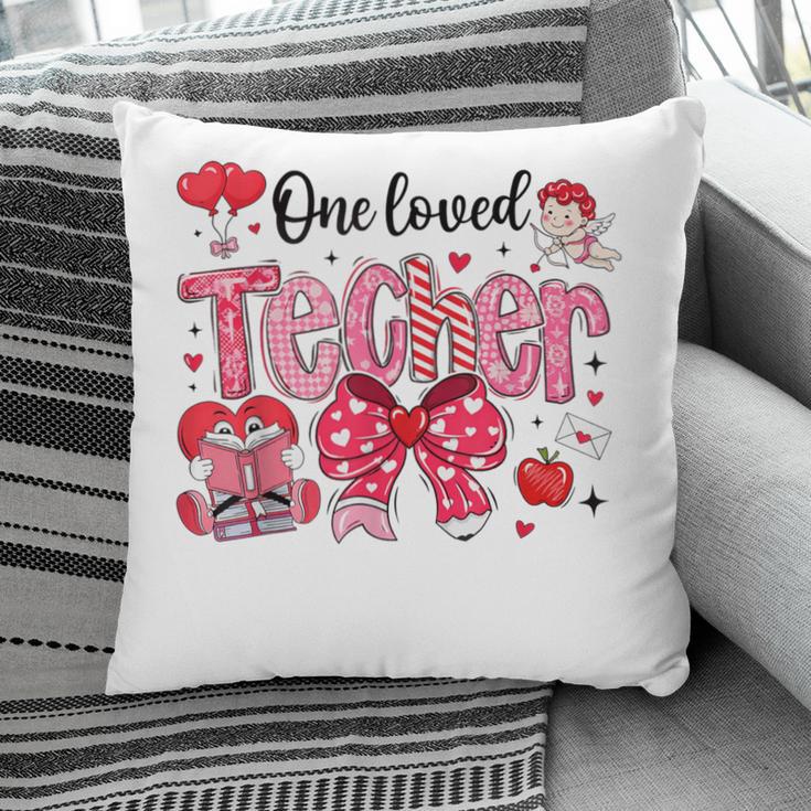 HUGvyn One Loved Teacher Valentine Book Heart Reading Bow Pillowcase