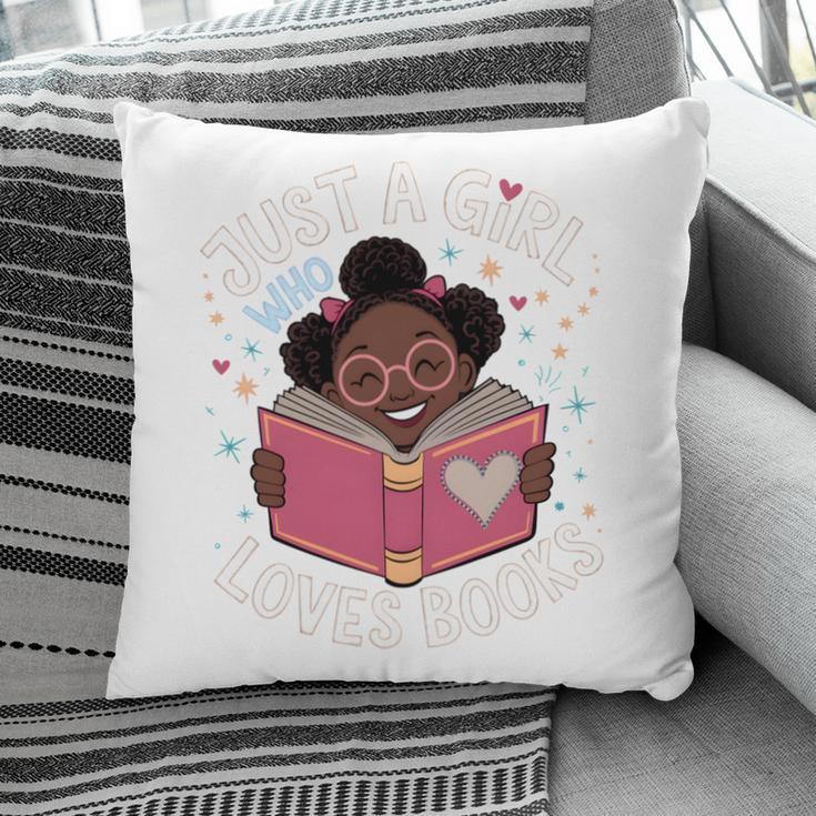 Just A Girl Who Loves Books Cute African American Afro Pillowcase