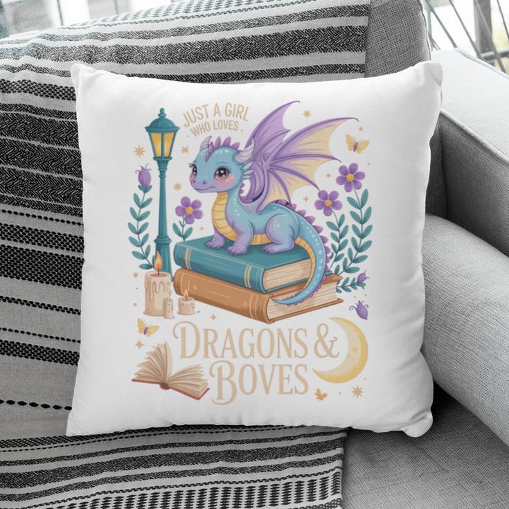 Just a Girl Who Loves Dragons & Books Reader Fantasy Fun Premium Tri-Blend Pillowcase