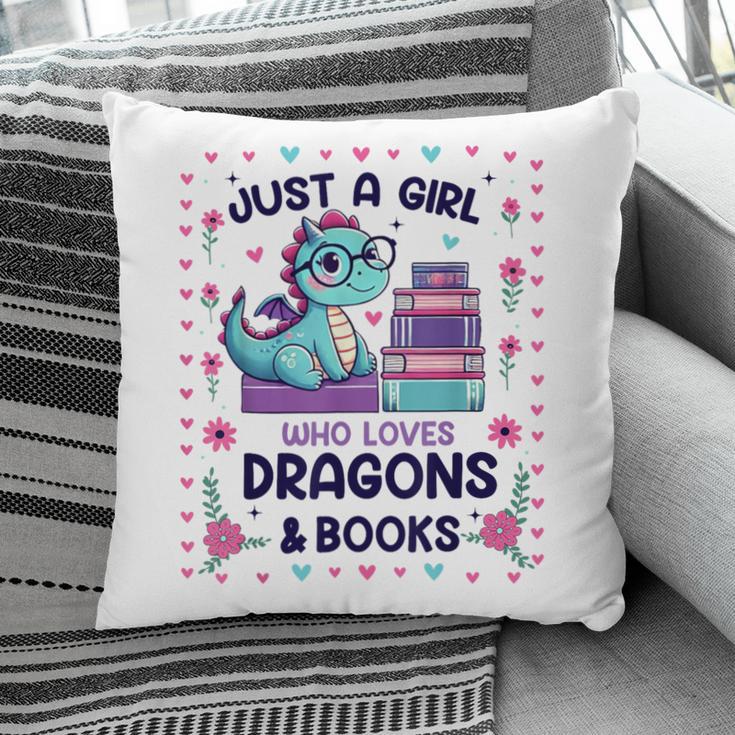 Just A Girl Who Loves Dragons And Books Lover Reading Book Pillowcase