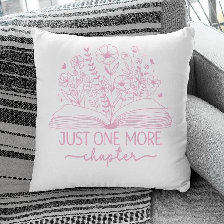 Just One More Chapter Bookish Book Reading Bright Hot Pink Pillowcase