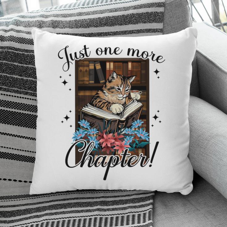 Just One More Chapter Cat Reading Books Coffee Lovers Premium Tri-Blend Pillowcase