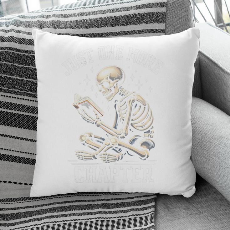 Just One More Chapter Reading Skeleton Book Lover Premium Tri-Blend Pillowcase