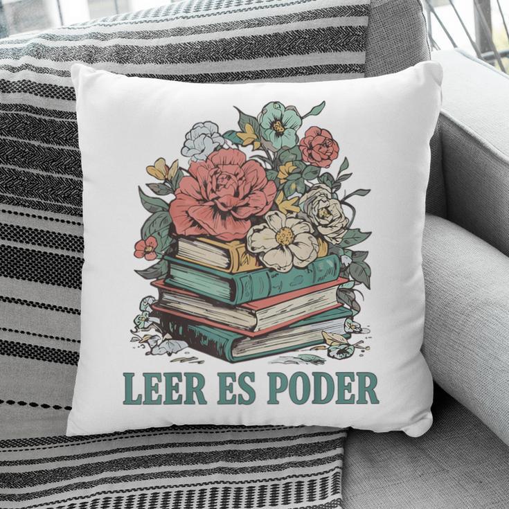Leer ES Poder Cute Floral Spanish Teacher Book Reading Pillowcase