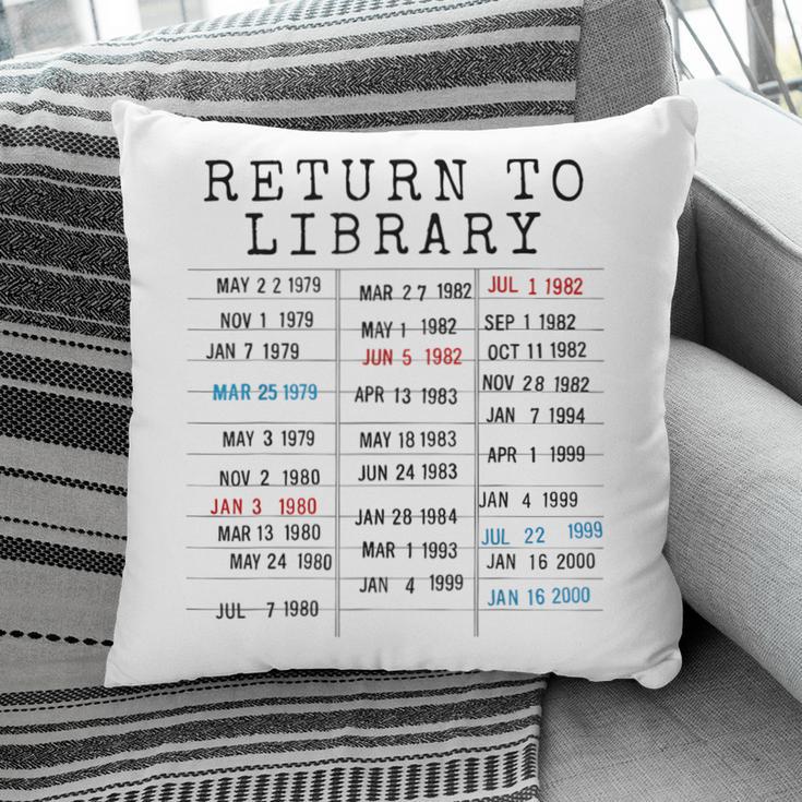 Library Card Due Date Stamp Book Lover Reading Vintage Read Pillowcase