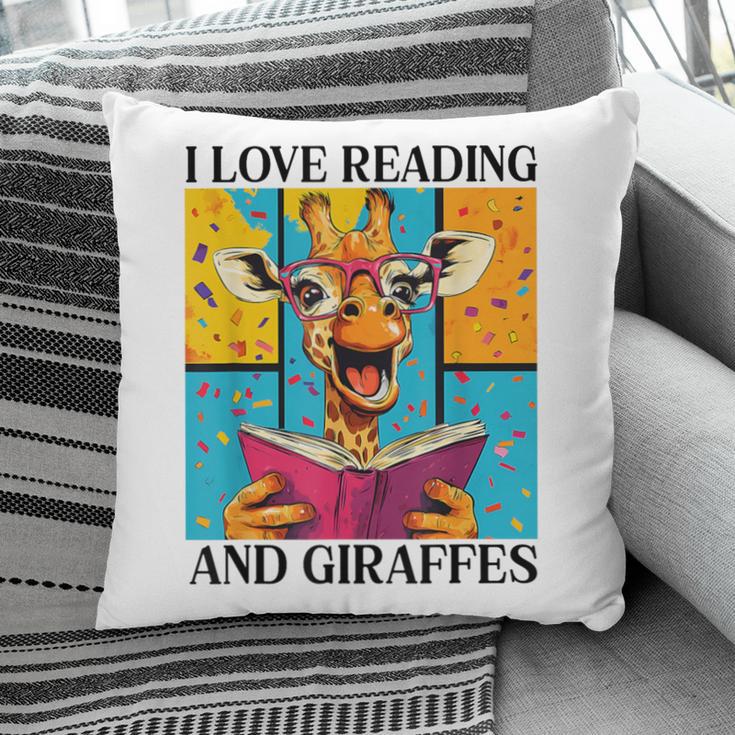 Love Reading And Giraffes Cute Giraffe Reading Book Lovers Pillowcase