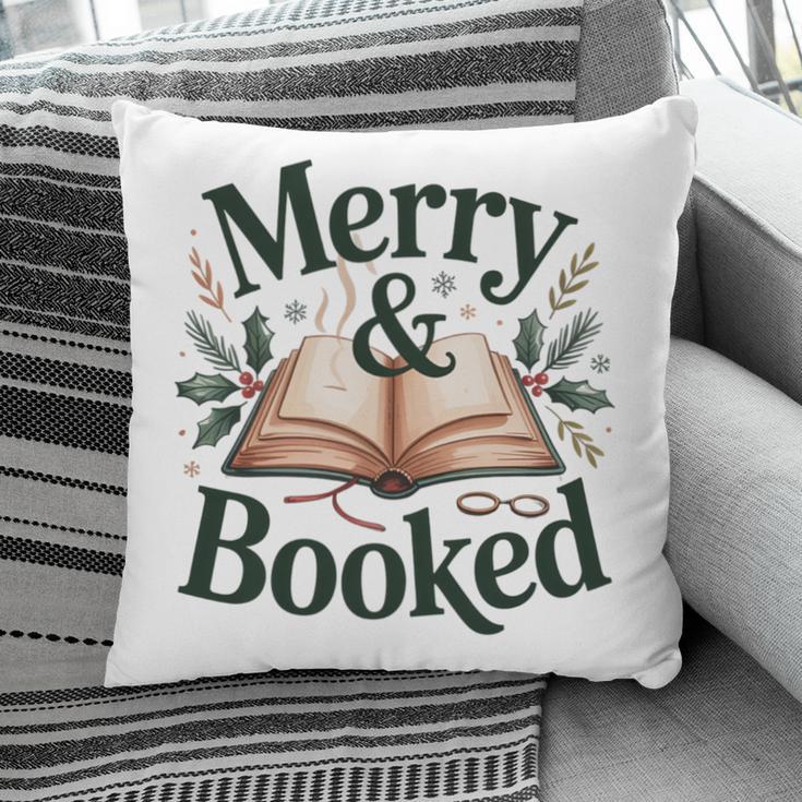 Merry And Booked Holiday Reading Winter Book Lover Premium Tri-Blend Pillowcase