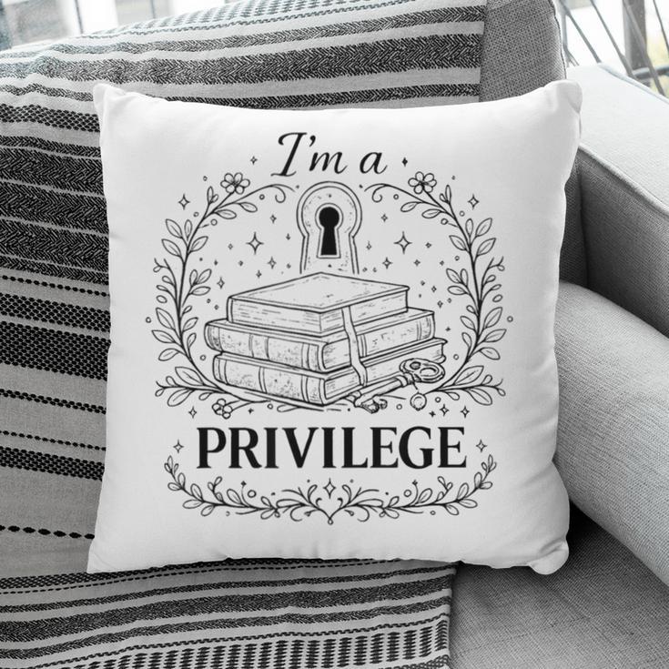 Im A Privilege Vintage Book Illustration Pillowcase