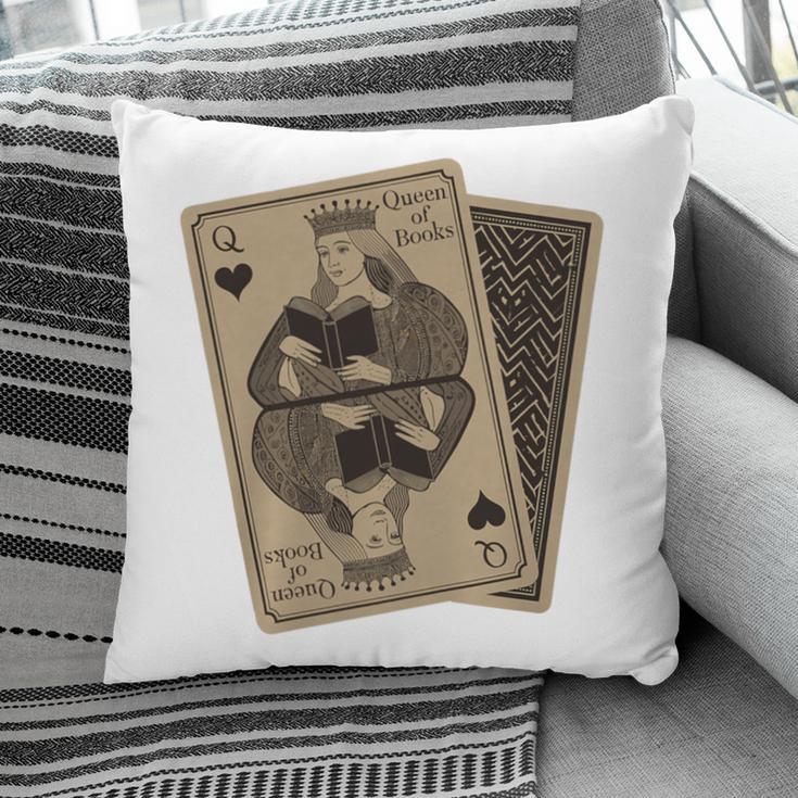 Queen Of Books Playing Card Aesthetic For Book Lovers Premium Tri-Blend Pillowcase