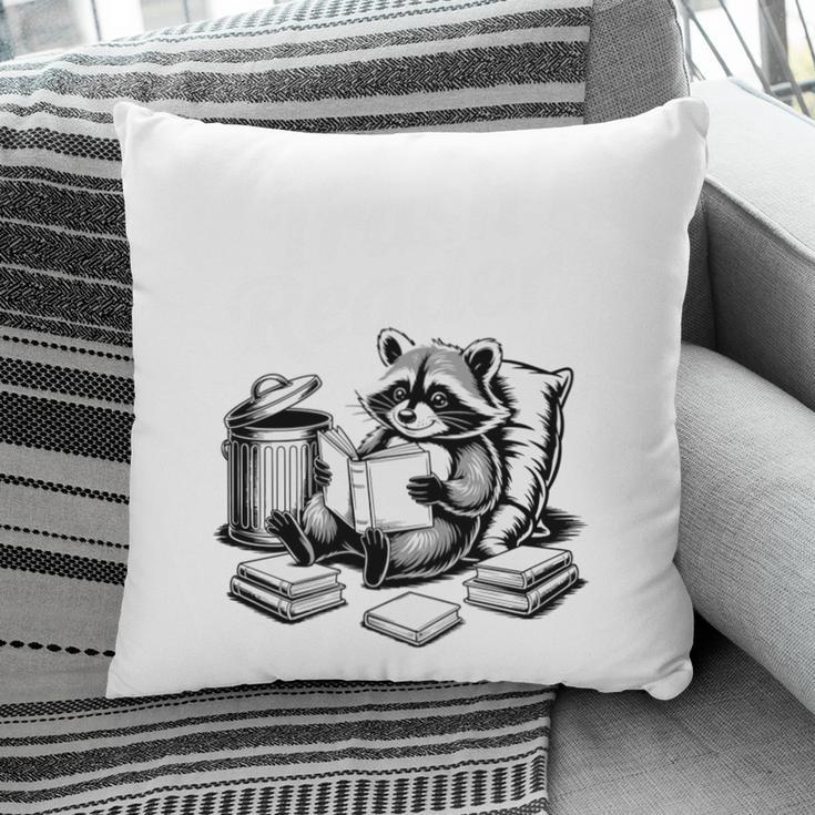 Raccoon Reading A Book Vintage Trash Reader Pillowcase