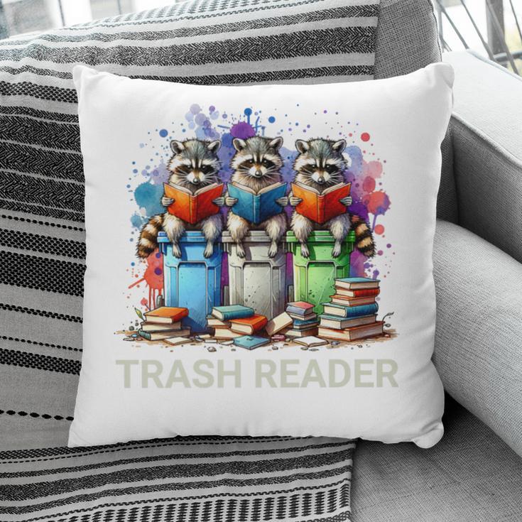 Racoons Trash Reader Book Lover Romantic Novels Premium Pillowcase