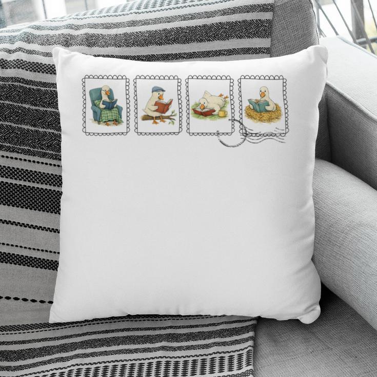 Reading Silly Goose Teacher Bookish Librarian Book Lover Pillowcase