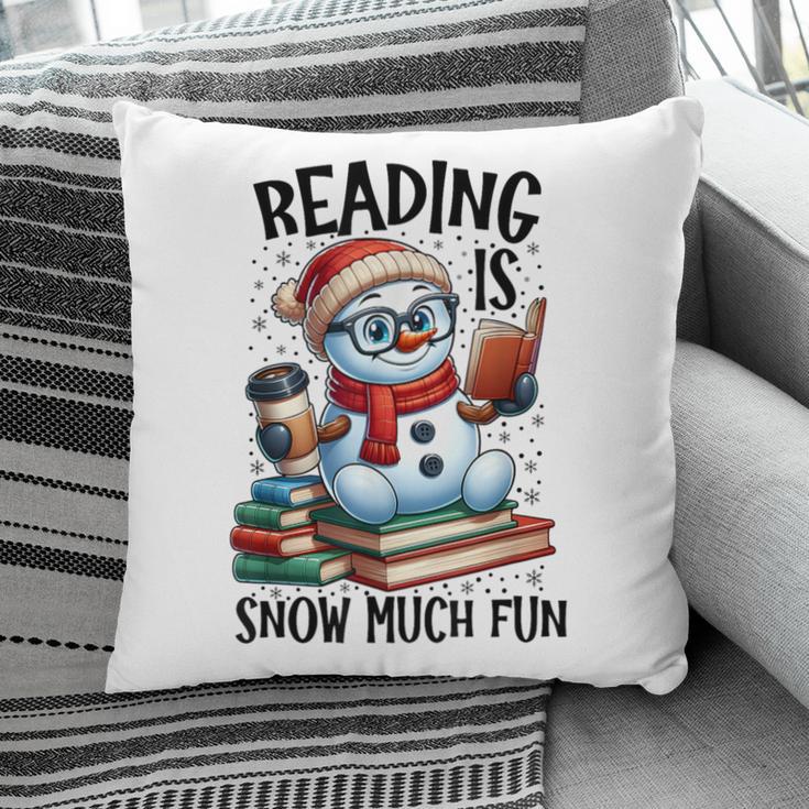 Reading Is Snow Much Fun Christmas Bookworm Snowman Reading Pillowcase