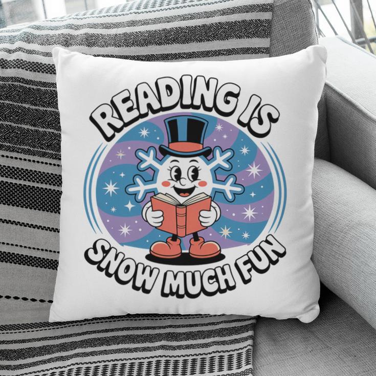 Reading Is Snow Much Fun Snowflake Book Lovers Winter Theme Premium Tri-Blend Pillowcase