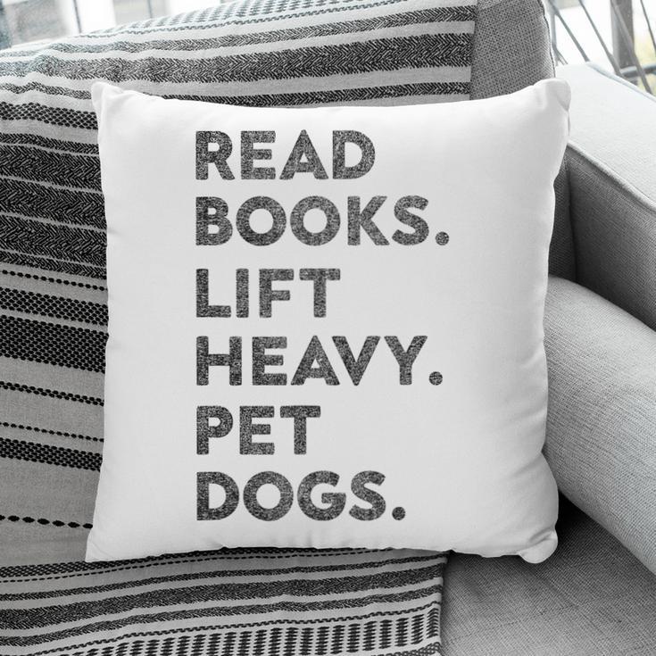 Retro Gym Book Lover Read Books Lift Heavy Pet Dogs Pillowcase