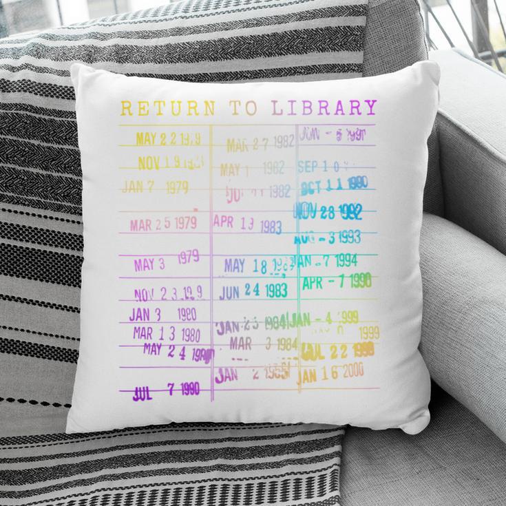Return To Library Card Book Due Date Bookish Rainbow Reading Pillowcase