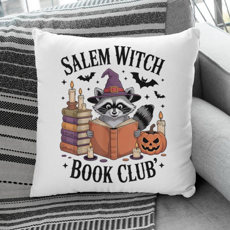 Salem WItch Book Club Halloween Raccoon Witch Reading Book Pillowcase