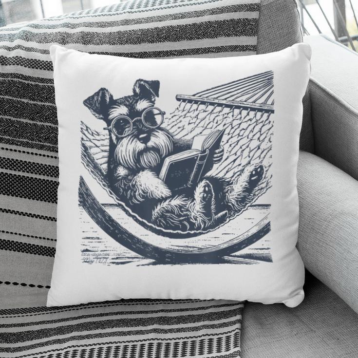 Schnauzer Hammock Reading Book Schnauzer Glasses Pillowcase