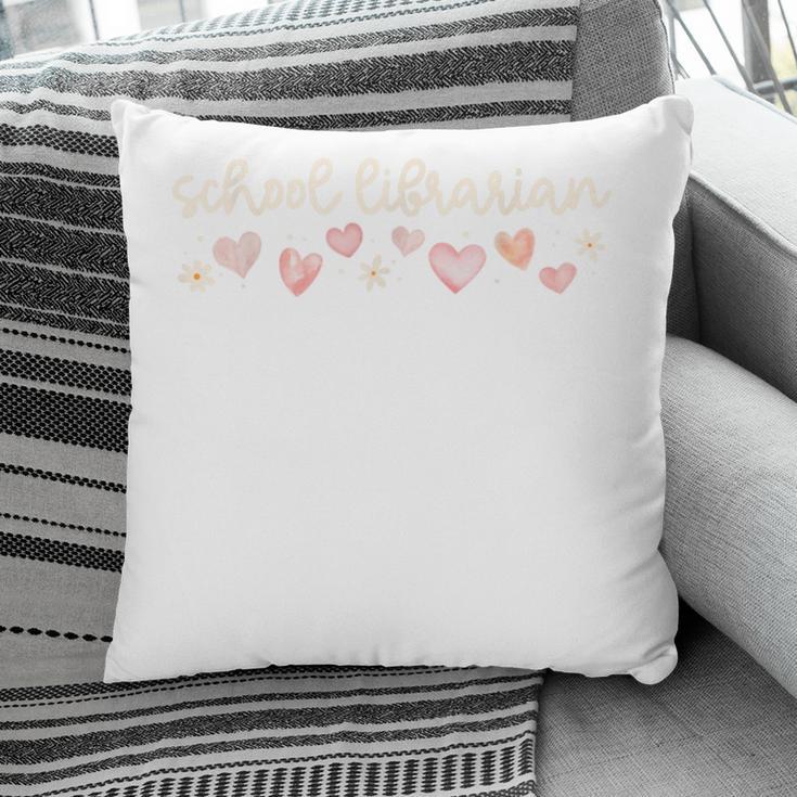School Librarian Valentines Day Daisy Library Book Lover Pillowcase