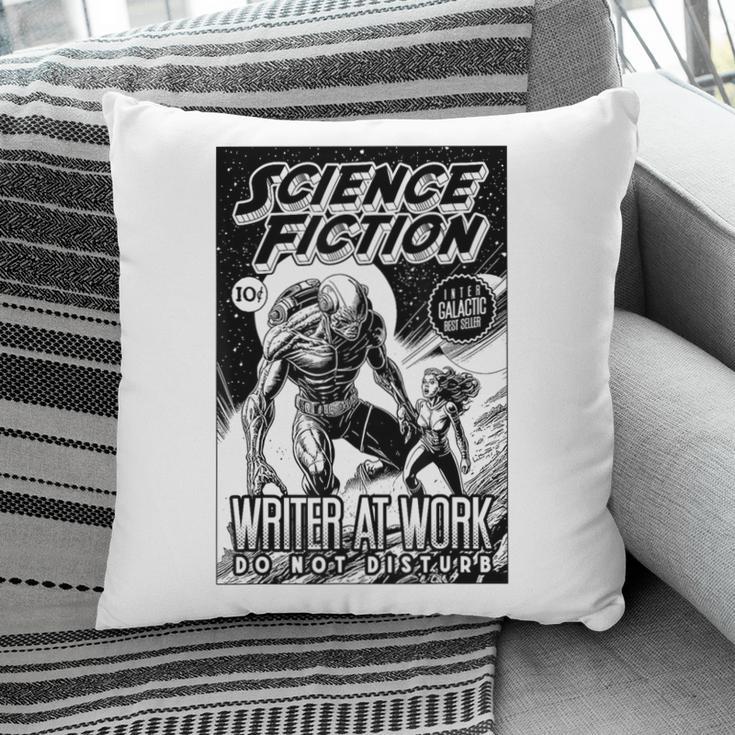 Science Fiction Writer At Work Vintage Book Cover Pillowcase