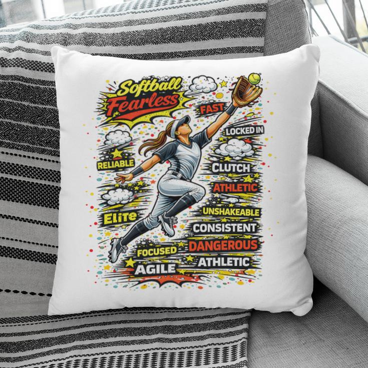 Softball Outfielder Best Traits Brave Retro Comic Book Art Premium Tri-Blend Pillowcase Softball Outfielder Best Traits Brave Retro Comic Book Art Premium Tri-Blend Pillowcase