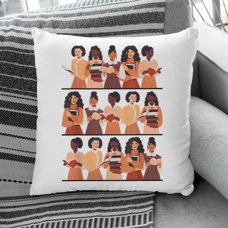History Month Educated Black Women Girls Reading Books Pillowcase