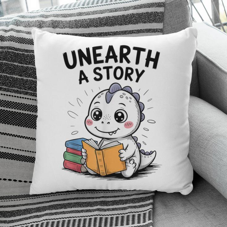 Unearth a Story Cute Dinosaur Summer Reading 2026 Dino Book Pillowcase