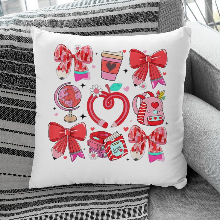 Valentine Teacher Coquette Bow Pencil Heart Book Girl Women Pillowcase