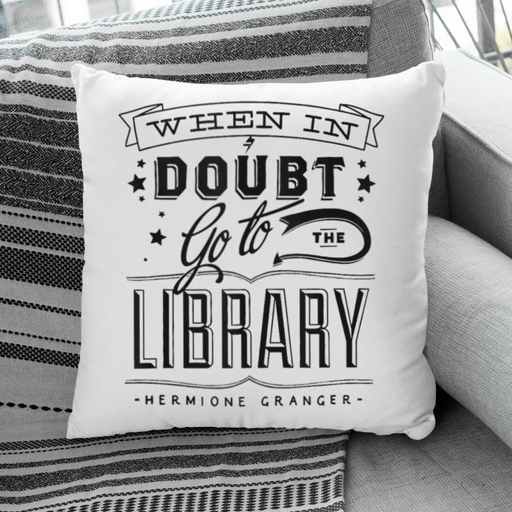 When In Doubt Go To The Library Teacher Vintage Book Lovers Pillowcase