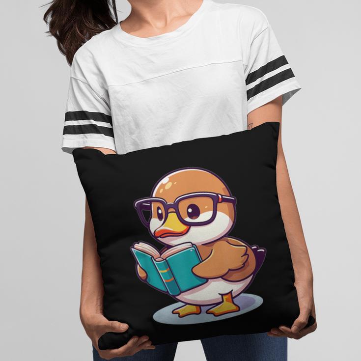 Adorable Book Lover Mallard Duck With Reading Glasses Cute Pillowcase