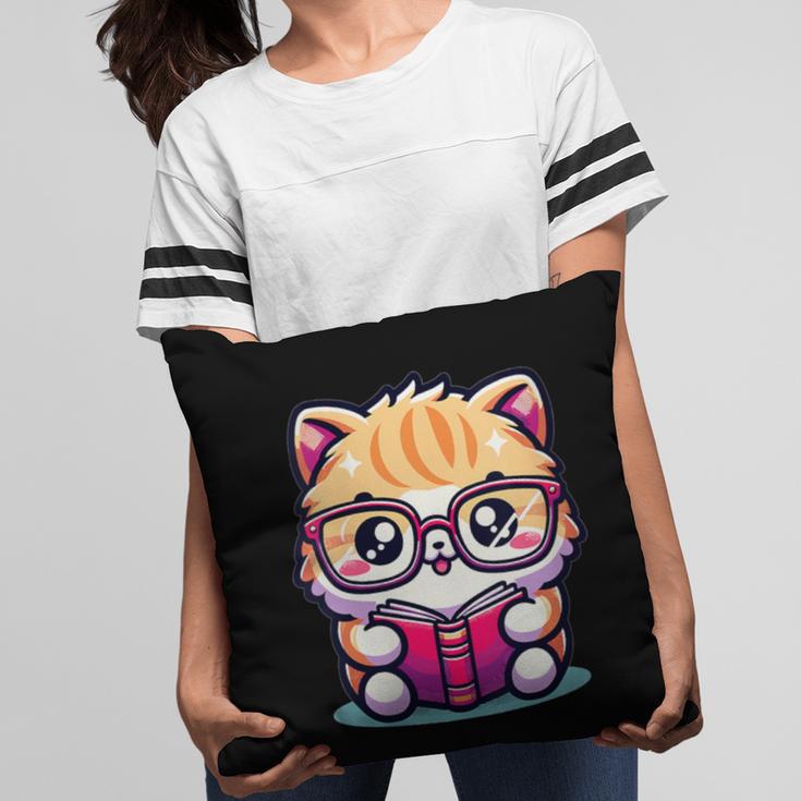 Adorable Book Lover Persian Cat With Reading Glasses Cute Pillowcase