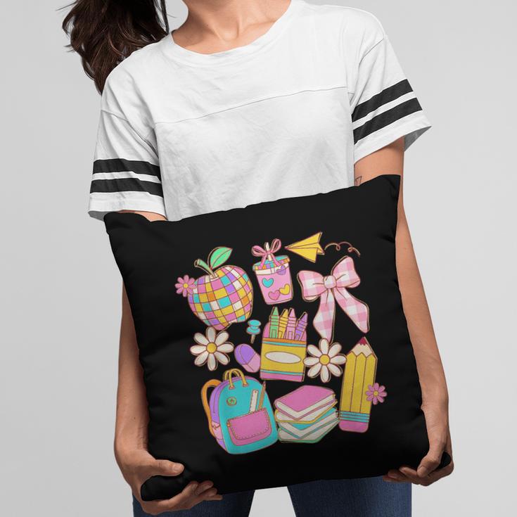 Apple Disco Pencil Books Bow Teacher Student Back To School Pillowcase