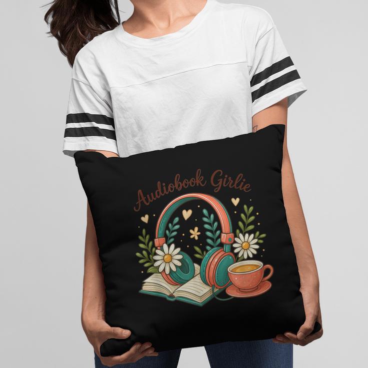 Audiobook Girlie Headphones Book Tea Love Pillowcase