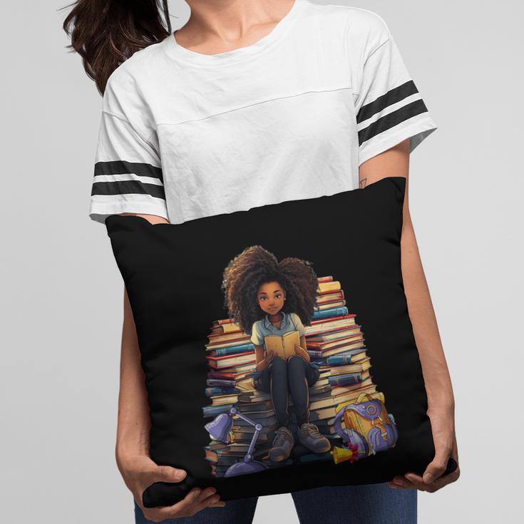 Back To School Afro Melanin Girl Reading Book Bookworm Pillowcase